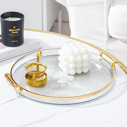 Dekoratif tepsi servis tepsisi yuvarlak