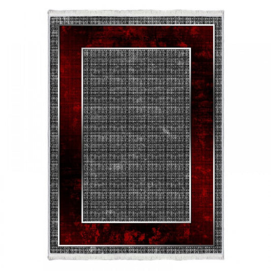 Halı 841 Kırmızı & Gri